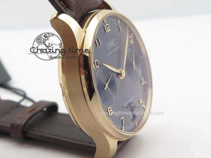 MIROTIME 0410 Unisex Portuguese Real PR RG IW500702 ZF 1:1 Best Edition On Brown Leather Strap A52010 V 7303